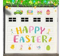23 Pcs Happy Easter Garage Door Decoration Magnets Magnetic Easter Decorations Easter Magnetic Big Stickers Easter Eggs Carrots Magnets Gnome Magnetic Refrigerator Decal for Car Outdoor Holiday Decor