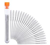 23 Large Eye Sewing Needles, 2.36in Sharp Stainless Steel Leather Embroidery & Yarn Knitting Needles with Plastic Bottle