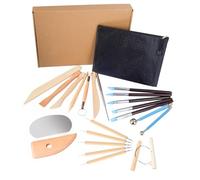 23 Pcs Polymer Clay Tools Sculpting, Pottery Tools for Clay Sculpting Toolss, Wooden Modeling Clay Sculpting Tools, Air Dry Clay Modeling Kit with Storage Bag，Double Sided Polymer Clay Tools