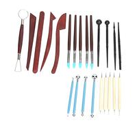 23 Pcs Pottery Tool Set | Multipurpose Clay Sculpting Tools for Ceramics/Clay/DIY Crafts | Stainless Steel & Silicone Carving Supplies with Wood Handle