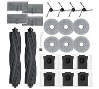 23 Pcs Replacement Parts for Dreame L40 Ultra, X40 Ultra, X40 Master, and Mova P10/P50 Pro Ultra Robot Vacuum, 2 Main Brushes, 4 Side Brushes, 4 HEPA Filters, 6 Mop Pads, 6 Dust Bags,1 Cleaning Brush