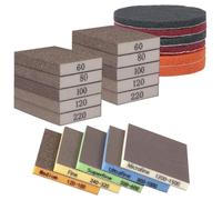23 Pcs Sanding Blocks Sanding Sponge Set (60-80-100-120-180-220) Medium/Fine/Superfine/Ultrafine/Microfine Sandpaper Block Wet and Dry Sandpaper for Metal Wood Wall Car Furniture