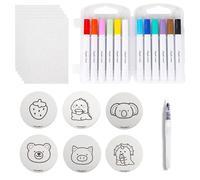 23 Pcs Set 3D Foam Texture Painting Kit, Creative DIY Art Set with 6 Fun Designs, 12 Color Markers and 5 Water Pens, Ideal for Kids Crafts and Family Activities