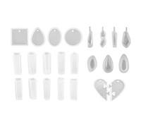 23 Pcs/Set Handmade Jewelry Crystal Epoxy Necklace Pendant Mold Irregular Mo Silicone Molds for Resin Coasters Keychain Ashtray Animals Tray Silicone Molds for Baking Cakes Rectangle Square Soaps