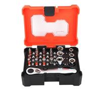 23 Pcs Socket Wrench Set Professional Grade 1/4 Inch Drive Socket S2 Alloy Steel Screwdriver Bit Kit with 72 Tooth Ratchet Wrench for Mechanics DIY Home Car Repair