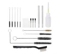 23 Pcs Spray Cleaning Kit with Brass Wire and Nylon Brushes, Storage Case, Compatible with HVLP, Suction, Gravity, Pressure Feed and Airbrush Tools