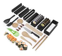 23 Pcs Sushi Making Kit for Beginners, DIY Home Sushi Maker Tool Set with 8 Rice Roll Mold Shapes, Includes Avocado Slicer, Sushi Mat, Knife and Chopsticks, Plastic and Wood Utensils