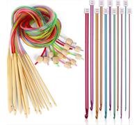 23 Pcs Tunisian Crochet Hooks Set, 11Pcs Aluminum Long 2.0-8.0 mm and 12 Bamboo