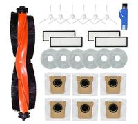 23 Piece Accessory Set for Xiaomi X20+/X10 Plus Robot Vacuum Cleaner, 1 Main Brush, 4 HEPA Filters, 6 Wipes, 6 Dust Bags, 6 Side Brushes, for Xiaomi X20+/X10 Plus Accessories