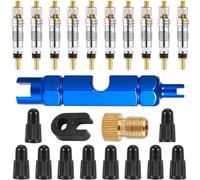 23 Piece Bicycle Valve, Bicycle Valves, French Valve, Bicycle Valve, Presta Valve Core Set, Adapter and Tool for Valve Core Removal