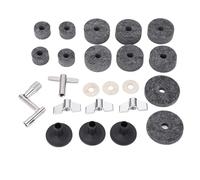 23 - Piece Cymbal Replacement Kit, Drum Cymbal Felts and Sleeves Set with Wing Nuts Washers Wrenches for Cymbal Stands, Non - Slip Felt Pads in 2.5cm 4cm 5cm Sizes (Grey)