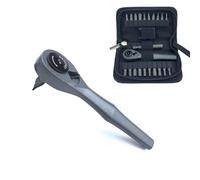 23-Pieces 1/4ratchet Mini Ratcheting Screwdriver Sets 72-Tooth Ratcheting Wrench Stubby Ratchet 90 Degree Right Angle Screwdriver for Small Spaces with Storage Bag