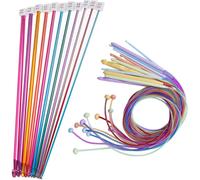 23 Pieces Tunisian Crochet Hooks Set, 12 Bamboo Crochet Hooks 3.0mm(d) -10.0mm(n) And 11 Tunisian Afghan Aluminum Knitting Needles Set (2mm To 8mm) (p