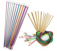 23 Pieces Tunisian Crochet Hooks Set 3-10 mm Cable Bamboo Knitting Needle with Bead Carbonized Hook