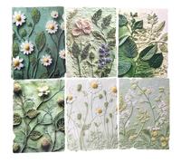 23 Sheets Vintage Green Plants Flower Scrapbook Paper Embossed Textured Paper Kit Collage Supplies for Decoupage Crafts Scrapbooking Card Making Bulletin Board Junk Journalling Embellishment