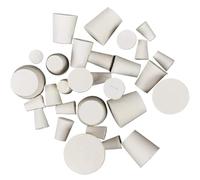 23 Sizes White Solids Rubber Stopper Push-in Sealing Plug Laboratory Rubber Plug Pipe Tank Wine Bottle Tapered Hole Bung Wine Making Kit(Type-2 x10pcs)