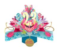 23 Today Happy 23rd Birthday Pop-Up Greeting Card Love Kate's Pop Up Cards Her Design POP236MC23