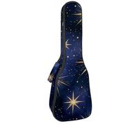 23" Ukulele Bag Abstract Gold Star Pattern Padding Carry Case Ukulele Cover with Storage and Thick Handle