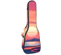 23" Ukulele Bag Landscape Sunset with The Palm Trees Padding Carry Case Ukulele Cover with Storage and Thick Handle