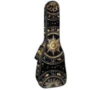 23" Ukulele Bag Magic Sky Abstract Zodiac Astrology Black Background Padding Carry Case Ukulele Cover with Storage and Thick Handle