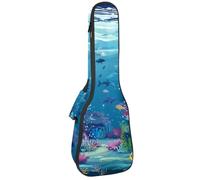 23" Ukulele Bag Ocean and The Underwater World Padding Carry Case Ukulele Cover with Storage and Thick Handle