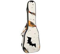 23" Ukulele Bag Seamless Halloween Brooms Flying Eyes Bats Padding Carry Case Ukulele Cover with Storage and Thick Handle