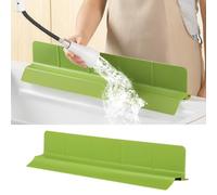 23" Ultra Silicone Sink Splash Guard Released in 2025/Dec,Self-Draining Water Splash Guard for Kitchen Sink,Bathroom and Island,with 3.5" High Splash Guard & 7 Strong Suction Cup (Matcha Green)