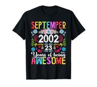 23 Year Old Floral September 2002 23rd Birthday Gifts Women T-Shirt