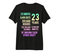 23 Years Married Funny 23rd Wedding Anniversary Premium T-Shirt