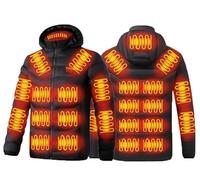 23 Zone Heated Jacket for Men, Heated Body Warmer Hooded Heating Jackets Adjustable Temperature, Winter Warm Coat for Outdoor Camping Hiking Golf(Black,4XL)