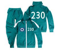 (230 Coat+Pants, 140cm) Kids Squid Season 2 Survival Game Hoodie Pullover Tops+Pants Sport Casual Sets