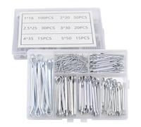 230 Cotter Pins Assorted Kit, Stainless Steel Split Pin Assortment, Cotter Pins Clip Key Fastener Fitting Panel Pins Kit with Storage Box, for Automotive Marine Machinery Engine Bike Repair(6 Sizes)
