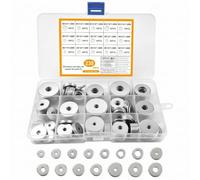 230 Pcs Assorted Washers for Screws, Large Stainless Steel Flat Penny Washers for Bolts, Plain Round Fender Flat Washer Assortment Kit for Screws & Bolts, M3 M4 M5 M6 M8 M10 M12 Washer Set