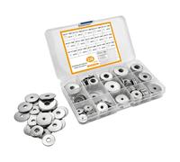 230 Pcs Assorted Washers for Screws, Stainless Steel Flat Penny Washers for Bolts, Large Plain Round Fender Flat Washer Assortment Kit for Bolts & Screws, M3 M4 M5 M6 M8 M10 M12 Washer Set (230)