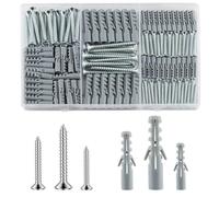 230 Pcs Screws and Wall Plugs Set, Masonry Brick Concrete Wall Plasterboard Fixings Self Drilling Screws and Wall Raw Plugs Anchor Bolts, M3.5/M4/M5/M6/M8(115 + 115)