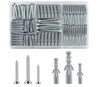 230 Pcs Screws Wall Plugs Set M3.5/M4/M5/M6/M8 Plasterboard Fixings