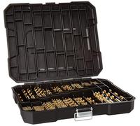 230 Pieces Titanium Twist Drill Bit Set, 135° Tip High Speed Steel, Size from 3/64" up to 1/2", Ideal Drilling in Wood/Cast Iron/Aluminum Alloy/Plastic/Fiberglass, with Hard Storage
