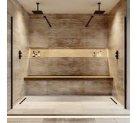 2300mm Black Double Shower Screen for Wet Room & Walk In Shower Corvus
