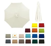 230CM/270CM/300CM + 8 Arms Patio Umbrella Replacement Cloth Canopy Cover Waterproof Garden Replacement Parasol Fabric Cover Outdoor Table Market Yard Umbrella Top Cantilever Umbrella Canopy(White,230C