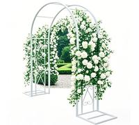 230cm High Metal Garden Arch Pergola for Climbing Plants - Rustproof Decorative Entryway Trellis Thickened Black (White L 300 x H 230cm)