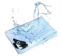 230cm x 250cm Heavy Duty Waterproof Clear Tarpaulin 0.35mm Transparent PVC Tarp with EyeletsSee-Through Plant Cover for Outdoor Protection and Gardening