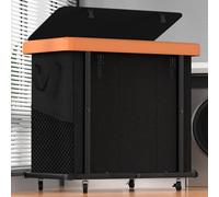230L (60 Gal) Large Fashion Laundry Basket with Wheels, Leather Patchwork Laundry Sorter 3 Section, Sturdy Metal Frame, Removable Washable Bag, Tall Clothes Sorter for Bedroom - Black