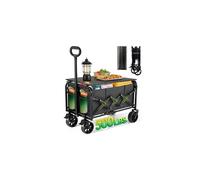 230L Festival Trolley Large Folding Portable Wagon Cart on Brakes & Table | 2 Cup Holders, Shopping Trolley, Heavy Duty, Lockable, Fodable, Big Wagon Cart, Camping/Shopping/Garden/Fishing/Beach