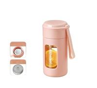 230ml（8 oz）Silicone Coated Glass Bottle with White Cap- BPA Free，Great for Water Tea Juice Coffee,Light Weight and Portable for Women Teens and Kids, Reusable, Borosilicate(PINK)