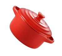 230ml Ceramic Double Handle Stew Bowl with Lid, Fire Compatible Clay Pots for Cooking, Microwave Oven Compatible, Oven Table Cookware for Home Kitchen Use