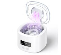 230ML Ultrasonic Retainer Cleaner, 50kHz Retainer Cleaner Machine with 4 UV-Light,3 Modes Ultrasonic Cleaner for Dentures, Nightguards, Sport Mouth Guards, Braces,Toothbrush Heads,Jewelry (White)