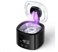 230ML Ultrasonic Retainer Cleaner, 50kHz Retainer Cleaner Machine with 4 UV-Light,3 Modes Ultrasonic Cleaner for Dentures, Nightguards, Sport Mouth Guards, Braces,Toothbrush Heads,Jewelry (Black)