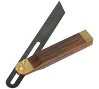230mm Adjustable Hardwood Bevel - Blackened Steel - Brass End Caps & Wing Nut