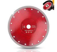 230mm Diamond Cutting Disc Super Thin, Professional 9 Inch Tile Saw Blade for Porcelain, Ceramic, Granite, Marble, Turbo X Mesh Rim for Dry/Wet Cutting - 22.23mm Bore