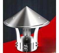 230mm Stainles Steel Chimney Cap, Metal Chimney Cowl with Bird Guard, Round Roof Rain Increased Caps, for Perfect Insulation Vent Cover Outside, Silver(Pointed Head,130mm/5.2in)